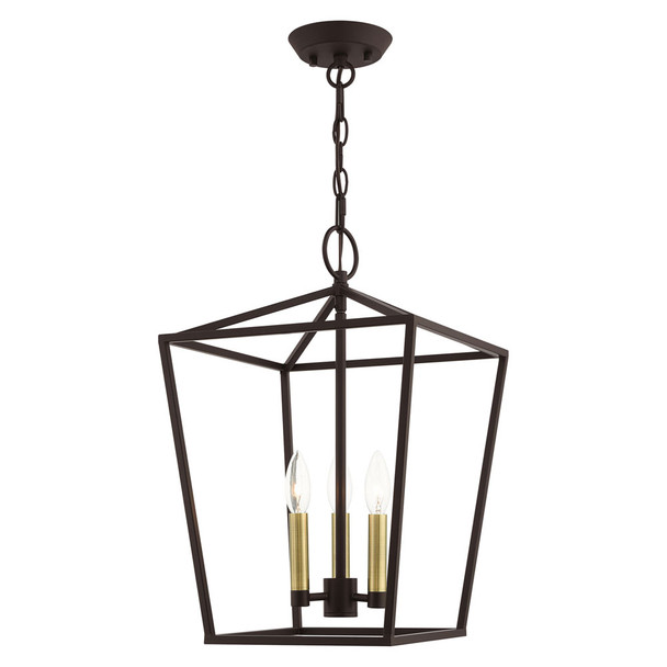 Livex Lighting 3 Lt Bronze Convertible Lantern - 49433-07