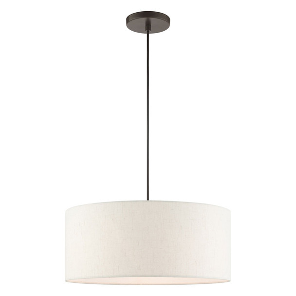 Livex Lighting 3 Lt English Bronze  Drum Pendant - 49802-92