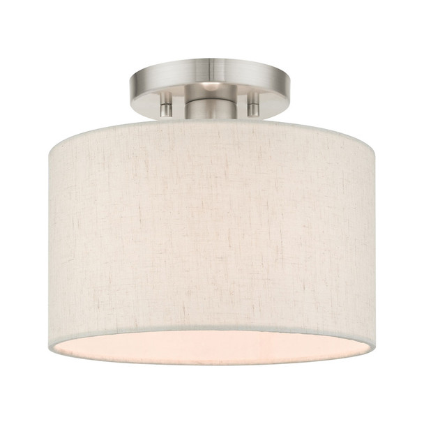 Livex Lighting 1 Lt Brushed Nickel Semi Flush - 49808-91