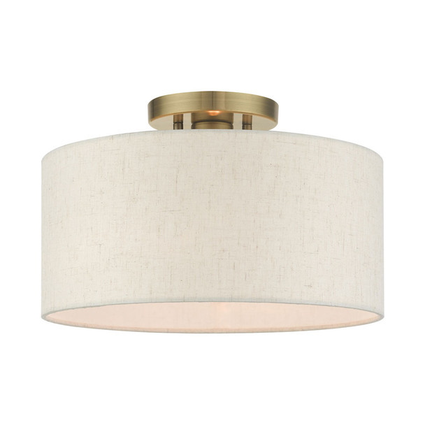 Livex Lighting 1 Lt Antique Brass Semi Flush - 49809-01