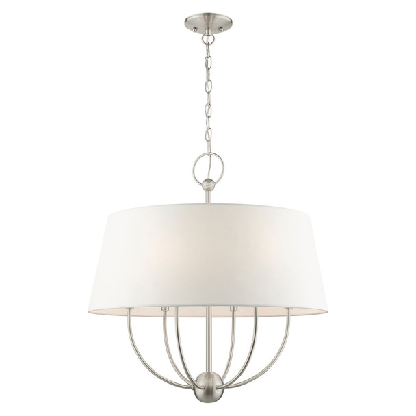 Livex Lighting 6 Lt Brushed Nickel Pendant Chandelier - 49846-91