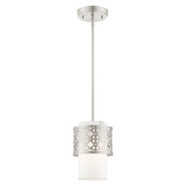 Livex Lighting 1 Lt Brushed Nickel Mini Pendant - 49861-91