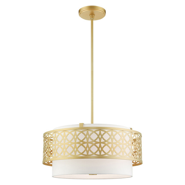 Livex Lighting 4 Lt Soft Gold Pendant Chandelier - 49865-33