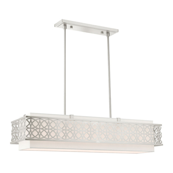 Livex Lighting 6 Lt Brushed Nickel Linear Chandelier - 49868-91