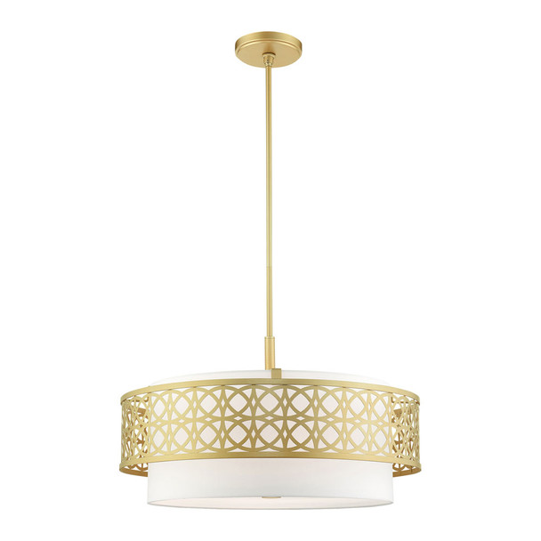 Livex Lighting 5 Lt Soft Gold Pendant Chandelier - 49870-33