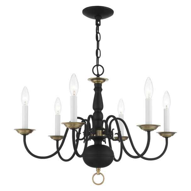 Livex Lighting 6 Lt Black Chandelier - 5006-04