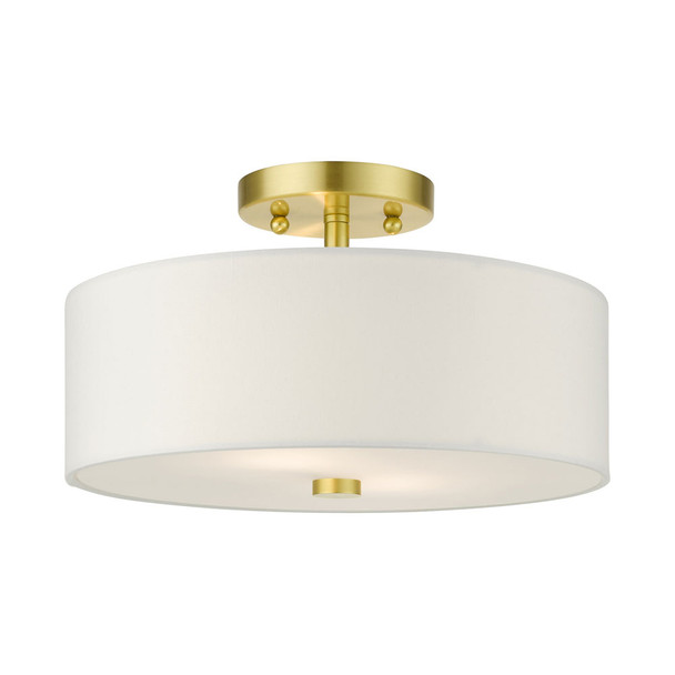 Livex Lighting 2 Lt Satin Brass Semi Flush - 51053-12