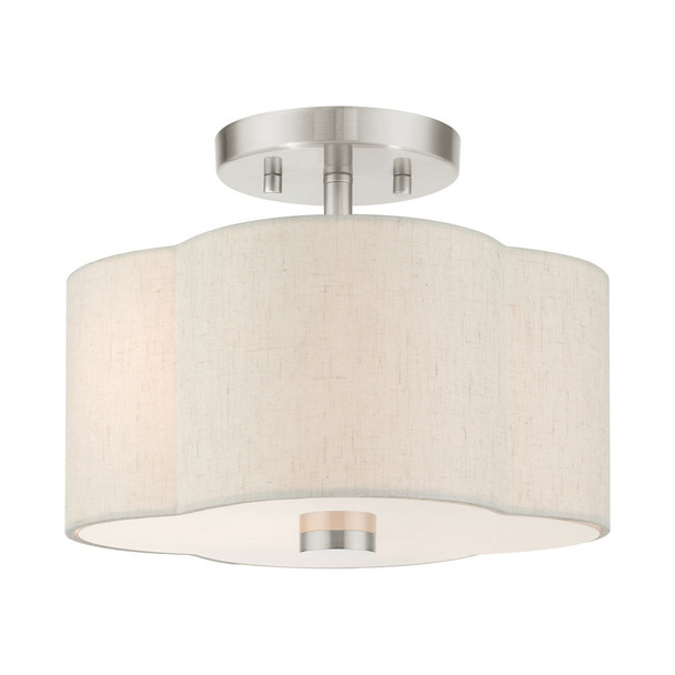 Livex Lighting 2 Lt Brushed Nickel Semi Flush - 58061-91