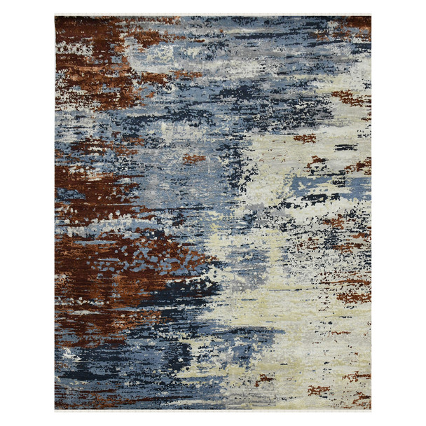 Amer Rugs Hermitage Beatrice HRM-2 Blue/Rust Brown Hand-Knotted Area Rugs