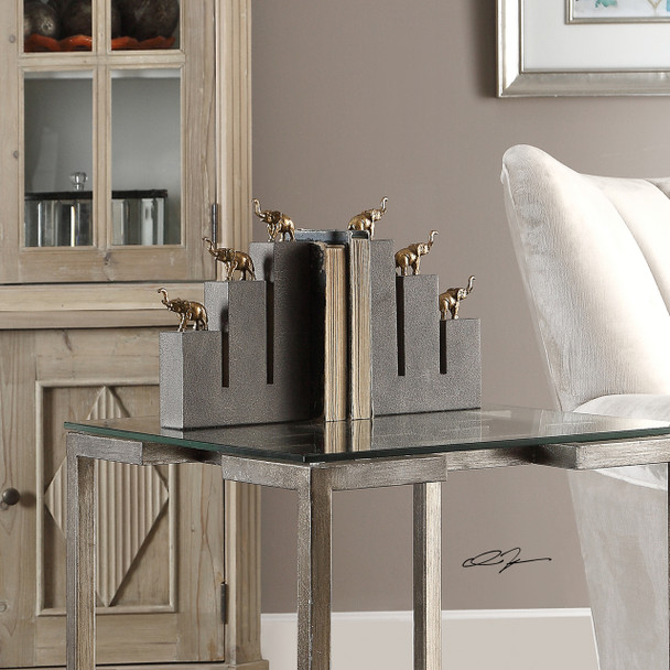 Uttermost Elephant Bookends, S/2