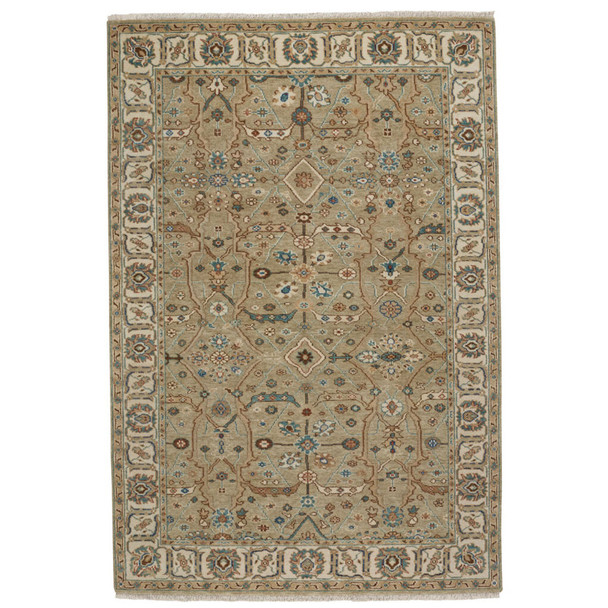 Capel Sarah Green Beige 1096_250 Hand Knotted Rugs