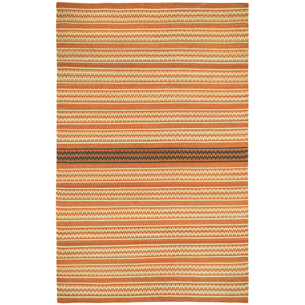 Capel Barred Stripe Sunny Deep Grey 3641_830 Flat Woven Rugs - 5' 0" X 8' 0" Rectangle