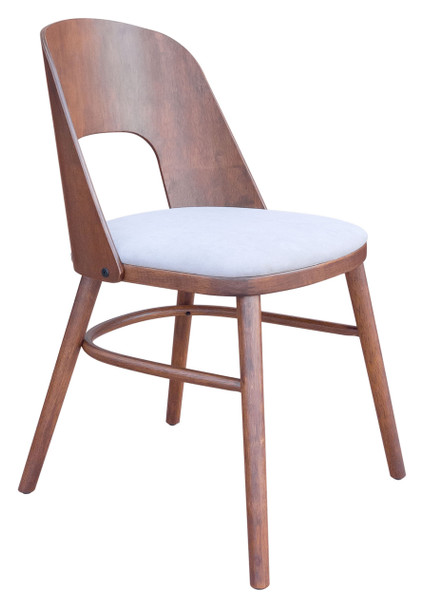 Iago Dining Chair (Set of 2) Light Gray & Walnut