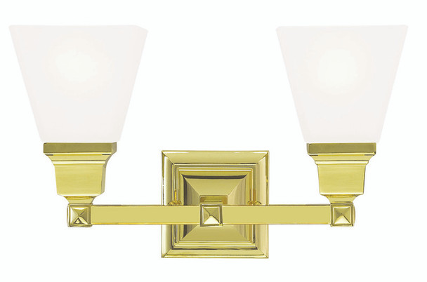 Livex Lighting 2 Light Polished Brass Bath Light - 1032-02