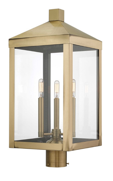 Livex Lighting 3 Lt Ab Outdoor Post Top Lantern - 20586-01