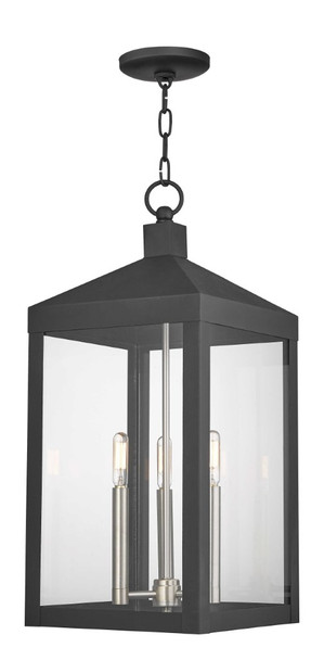 Livex Lighting 3 Lt Bk Outdoor Pendant Lantern - 20587-04