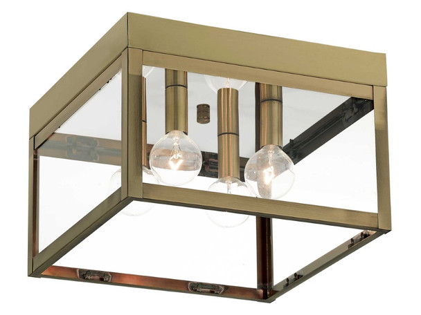 Livex Lighting 4 Lt Ab Outdoor Ceiling Mount - 20589-01