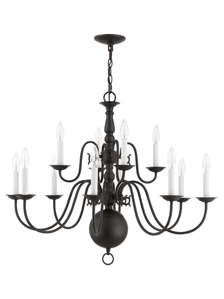 Livex Lighting 12 Light Bronze Chandelier - 5014-07
