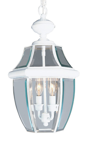 Livex Lighting 2 Light White Outdoor Chain Lantern - 2255-03