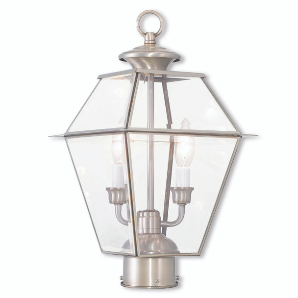 Livex Lighting 2 Light Brushed Nickel Post-top Lanterm - 2284-91