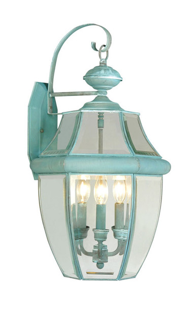 Livex Lighting 3 Light Verdigris Outdoor Wall Lantern - 2351-06