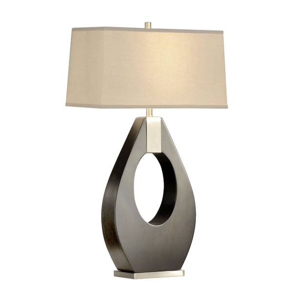 Nova of California Pearson 30" Table Lamp In Pecan Wood And Brushed Nickel With 3-way Rotary Switch