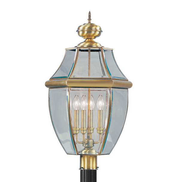 Livex Lighting 4 Light Ab Outdoor Post Lantern - 2358-01