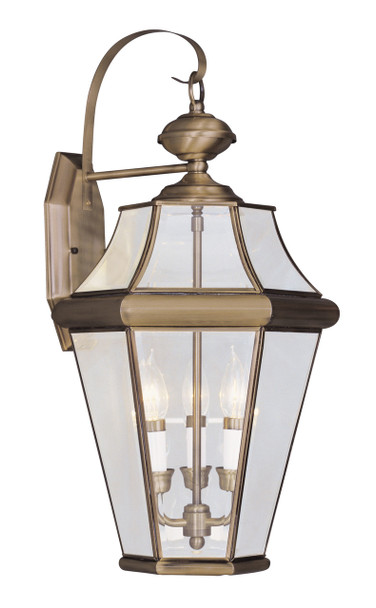 Livex Lighting 3 Light Ab Outdoor Wall Lantern - 2361-01