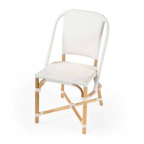 Tenor White & Black Rattan Side Chair - 5398304