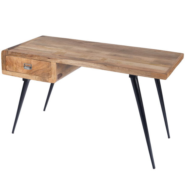 Anuri Natural Wood & Metal Desk