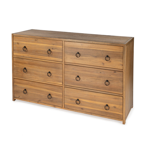 Lark 6 Drawer Natural Wood Dresser