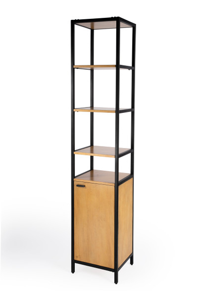 Hans Narrow Wood And Iron 84" Etagere Bookcase