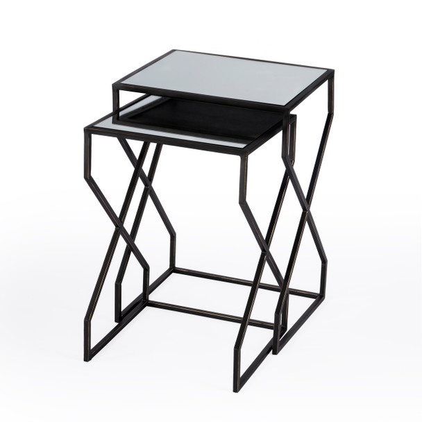 Demi Modern Mirrored Nesting Tables