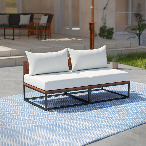 Taradale Modular Outdoor Loveseat W/ Cushions
