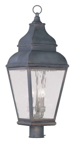 Livex Lighting 3 Light Charcoal Outdoor Post Lantern - 2606-61