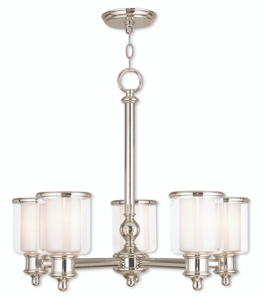 Livex Lighting 5 Light Polished Nickel Chandelier - 40205-35