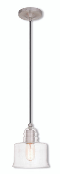 Livex Lighting 1 Light Brushed Nickel Mini Pendant - 40606-91