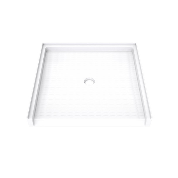 Dreamline Dreamstone 37 In. D X 38 In. W X 3 3/4 In. H Center Drain Single Threshold Shower Base In White B1DS3738LTC0001