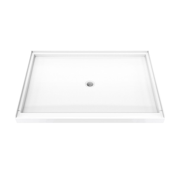 Dreamline Dreamstone 42 In. D X 60 In. W X 4 In. H Center Drain Single Threshold Shower Base In White B1DS6042XXC0001