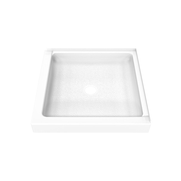 Dreamline Dreamstone 36 In. D X 36 In. W X 5 1/2 In. H Center Drain Double Threshold Shower Base In White B2DS3636XXC0001