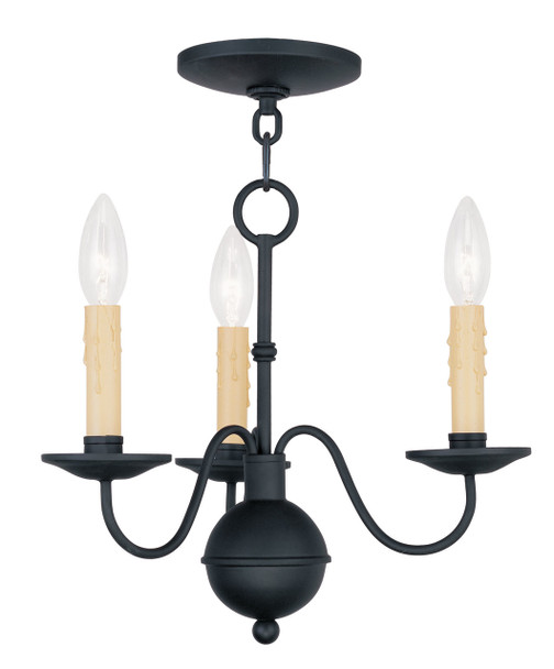 Livex Lighting 3 Light Black Mini Chandelier - 4493-04