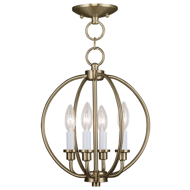 Livex Lighting 4 Light Ab :chain Lantern/ceiling Mount - 4664-01