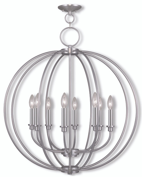 Livex Lighting 8 Light Brushed Nickel Chandelier - 4668-91