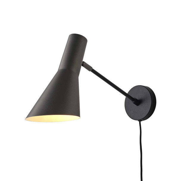 Nova of California Solana 11" Plug-in Contemporary Sconce In Matte Black With Gunmetal Shade And Dimmer Switch For Bedroom Livingroom Hallway Brass 1-Light