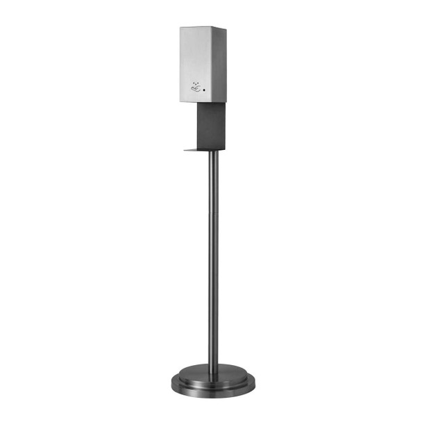 Nova of California Hand Sanitizer 54" Floor Stand Dispenser In Satin Nickel With Touchless Powermist Feature