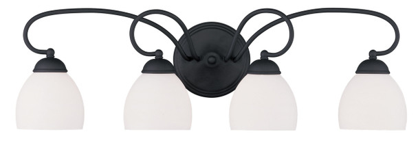 Livex Lighting 4 Light Black Bath Light - 4754-04