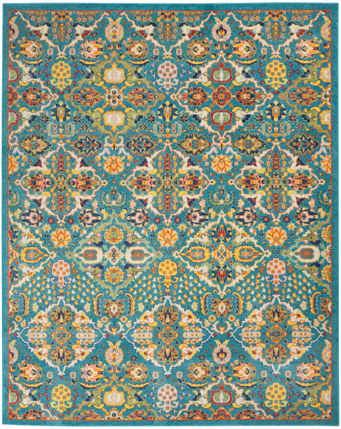 Nourison Allur Alr03 Turquoise Ivory Area Rugs