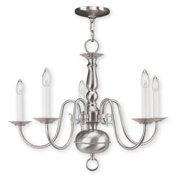 Livex Lighting 5 Light Brushed Nickel Chandelier - 5005-91