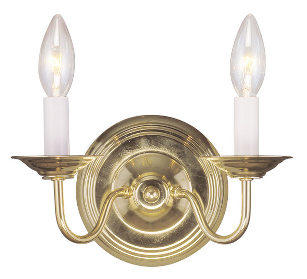 Livex Lighting 2 Light Polished Brass Wall Sconce - 5018-02