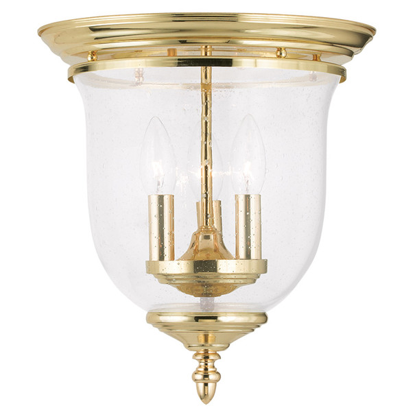 Livex Lighting 3 Light Polished Brass Ceiling Mount - 5024-02